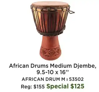 Long & McQuade African Djembe Medium - 9.5 x 16'' offer