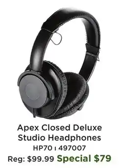 Long & McQuade Apex Closed Deluxe Studio Headphone offer