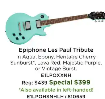 Long & McQuade Les Paul Tribute E1 Electric Guitar - Heritage Cherry Sunburst (Left Handed) offer