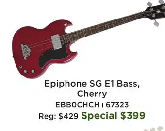 Long & McQuade Epiphone SG E1 Bass, Cherry offer
