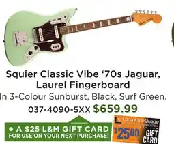 Long & McQuade Classic Vibe '70s Jaguar , Laurel Fingerboard - Surf Green offer