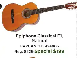 Long & McQuade Classical E1 Nylon String Acoustic - Natural offer
