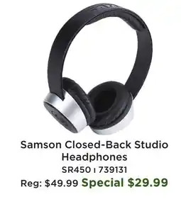 Long & McQuade SR450 On-Ear Studio Headphones offer