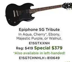 Long & McQuade Epiphone SG Tribute offer