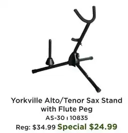Long & McQuade Yorkville Alto/Tenor Sax Stand with Flute Peg offer