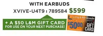 Long & McQuade XVIVE-U4 Wireless In Ear System with Earbuds offer