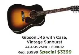 Long & McQuade Gibson J45 with Case, Vintage Sunburst offer