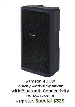 Long & McQuade RS112A 400W 2-Way Active Loudspeaker with Bluetooth Connectivity offer