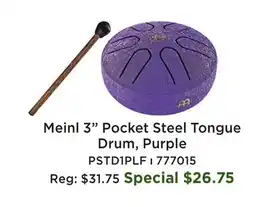 Long & McQuade Meinl 3 Pocket Steel Tongue Drum, Purple offer