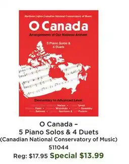 Long & McQuade O Canada - Various - Piano - Book offer
