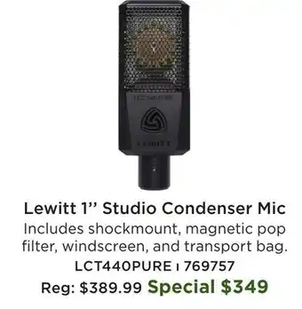 Long & McQuade LCT 440 Pure Puristic 1'' Studio Condenser Microphone offer