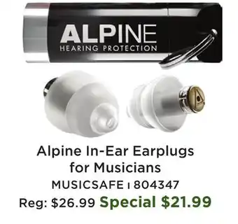 Long & McQuade Alpine In-Ear Earplugs for Musicians offer