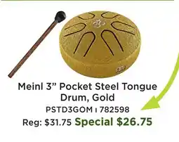 Long & McQuade Sonic Energy Pocket Steel Tongue Drum - Gold offer