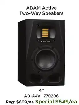 Long & McQuade A4V Active Two-Way Speaker - Black (Single) offer
