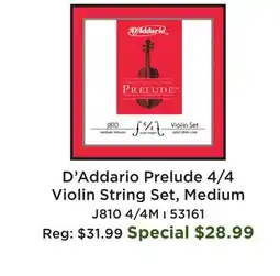 Long & McQuade Prelude Violin Medium Tension Strings 4/4 offer