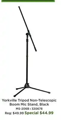 Long & McQuade Yorkville Tripod Non-Telescopic Boom Mic Stand, Black offer