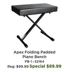 Long & McQuade Folding Padded Piano Bench offer