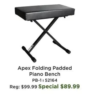 Long & McQuade Folding Padded Piano Bench offer