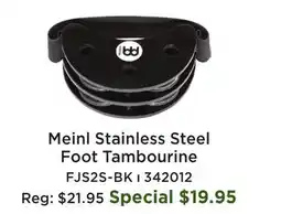 Long & McQuade Meinl Stainless Steel Foot Tambourine offer