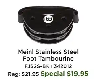 Long & McQuade Meinl Stainless Steel Foot Tambourine offer