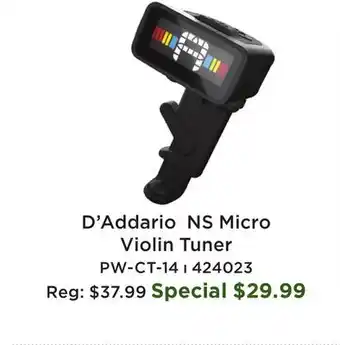 Long & McQuade NS Micro Violin Tuner offer