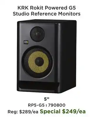 Long & McQuade Rokit Powered G5 Studio Reference Monitor - 5'' offer