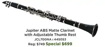 Long & McQuade Student Bb Clarinet ABS Matte w/ Adjustable Thumb Rest offer