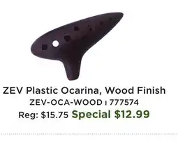 Long & McQuade ZEV Plastic Ocarina, Wood Finish offer