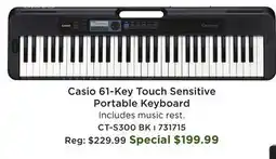 Long & McQuade Casio 61-Key Touch Sensitive Portable Keyboard offer