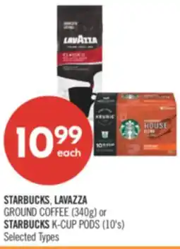 Shoppers Drug Mart STARBUCKS, LAVAZZA GROUND COFFEE (340g) or STARBUCKS K-CUP PODS (10's) offer