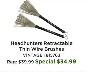 Long & McQuade Vintage Jazz Retractable Thin Wire Brushes offer