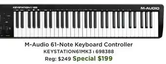 Long & McQuade Keystation 61 MK3 61-Note Keyboard Controller offer