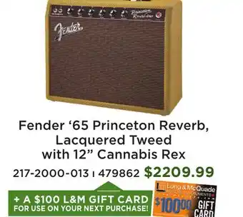 Long & McQuade FSR 65 Princeton Rev Tweed w/12'' Cannabis Rex Speaker offer