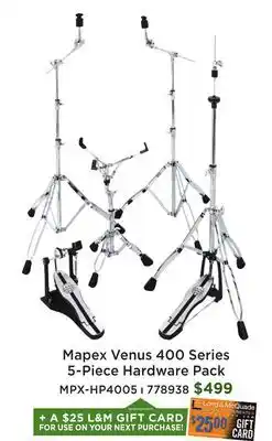 Long & McQuade Mapex Venus 400 Series 5-Piece Hardware Pack offer