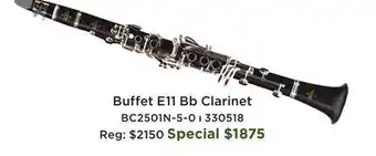 Long & McQuade E11 Bb Clarinet offer