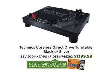 Long & McQuade SL-1200MK7 Turntable with Coreless Direct Drive Motor - Black offer