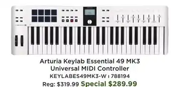 Long & McQuade Arturia Keylab Essential 49 MK3 Universal MIDI Controller offer