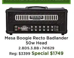 Long & McQuade Mesa Boogie Recto Badlander 50w Head 2. BD5.3. BB offer