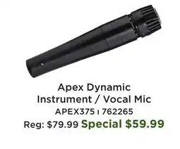 Long & McQuade Apex Dynamic Instrument/Vocal Mic offer