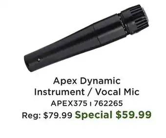 Long & McQuade Apex Dynamic Instrument/Vocal Mic offer