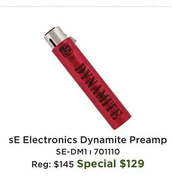 Long & McQuade sE Electronics Dynamite Preamp offer