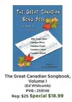 Long & McQuade The Great Canadian Songbook, Volume I (Ed Whitcomb) offer