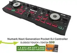 Long & McQuade DJ2GO2 Touch Pocket DJ Controller with Capacitive Touch Jog Wheels offer