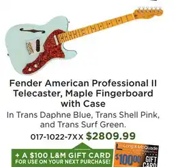 Long & McQuade Fender American Professional II Telecaster, Maple Fingerboard with Case offer