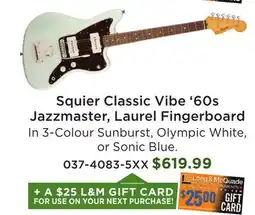 Long & McQuade Squier Classic Vibe '60s Jazzmaster, Laurel Fingerboard offer