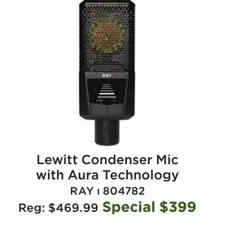 Long & McQuade Ray Condenser Mic with Aura Technology offer