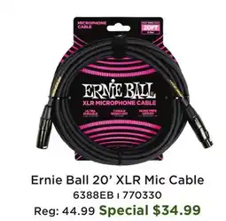 Long & McQuade 20' XLR Microphone Cable - Black offer