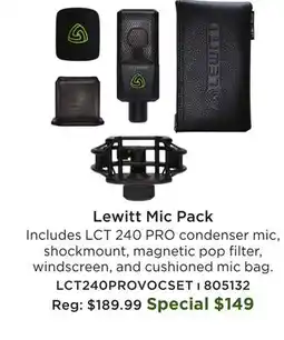 Long & McQuade LCT 240 PRO Value Pack offer