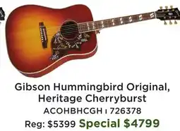 Long & McQuade Gibson Hummingbird Original, Heritage Cherryburst offer