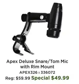 Long & McQuade Apex Deluxe Snare/Tom Mic with Rim Mount offer